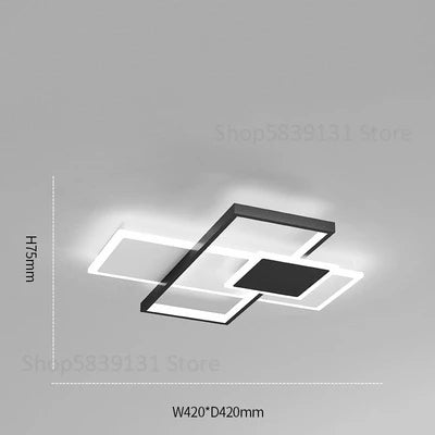 plafonnier à cadre carré moderne avec lumières led