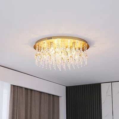 plafonnier led rond cristal luxe style postmoderne européen