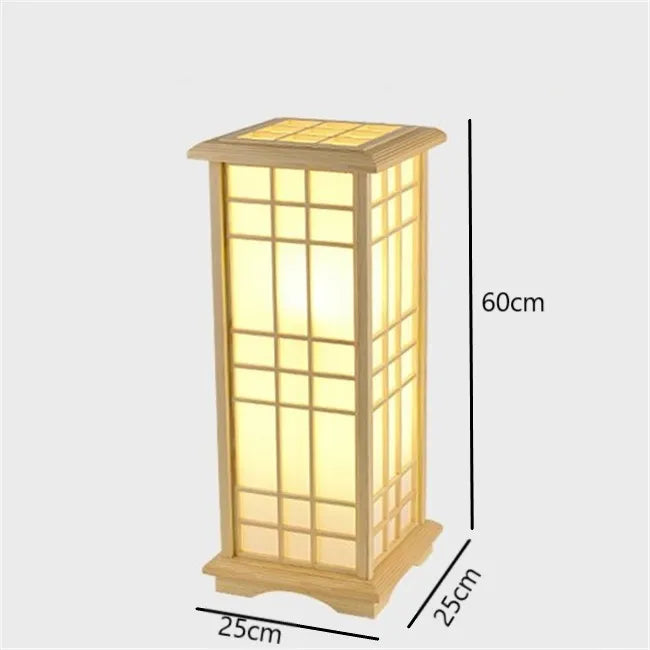 lampadaire tatami japonais moderne en bois massif led