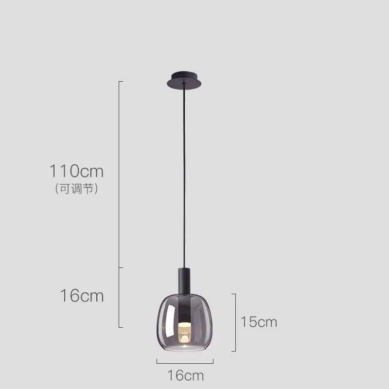 suspension en verre pour décoration d'intérieur moderne