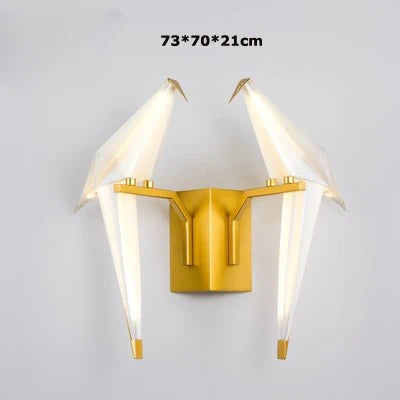lampe postmoderne en fer acrylique pour amoureux des oiseaux