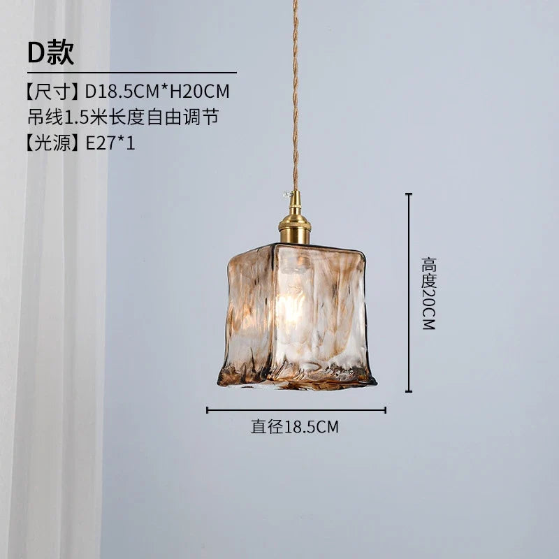 suspension en verre rétro style industriel pour intérieur décoratif