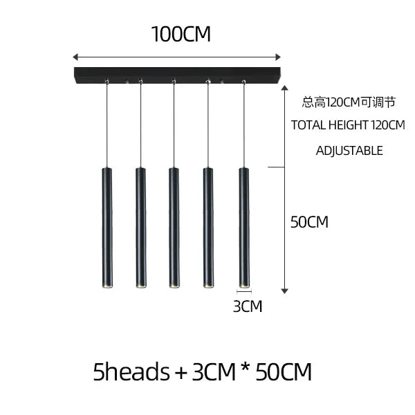 lampe cylindrique moderne nordique pour restaurant à LED