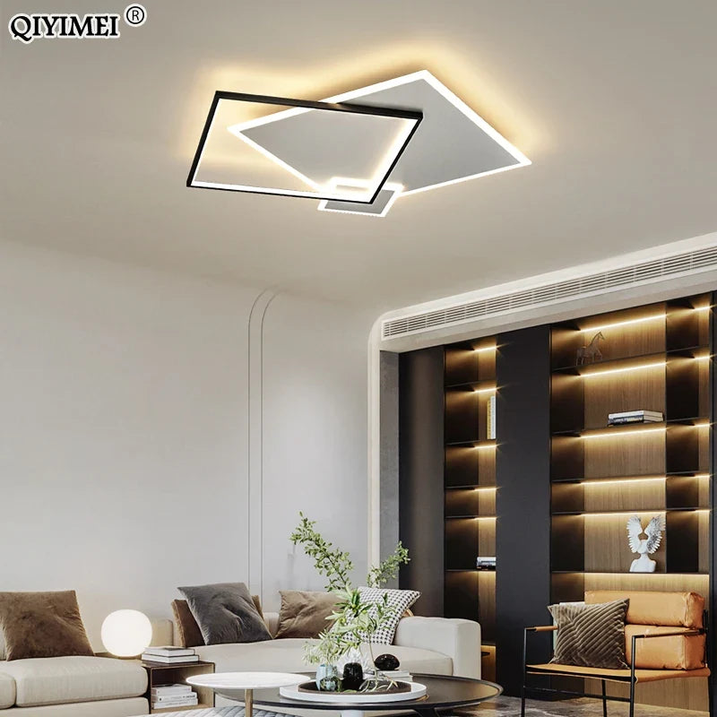lustre moderne en fer forgé acrylique avec led intégrées