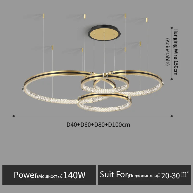 lustre en cristal moderne pour hall et restaurant luxe