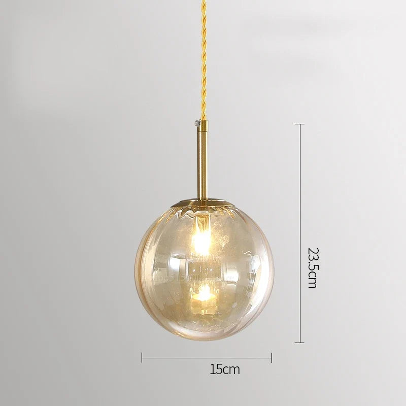 suspension LED en verre design moderne simpliste