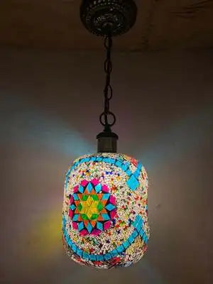 suspension LED en mosaïque turque style bohémien rétro vintage