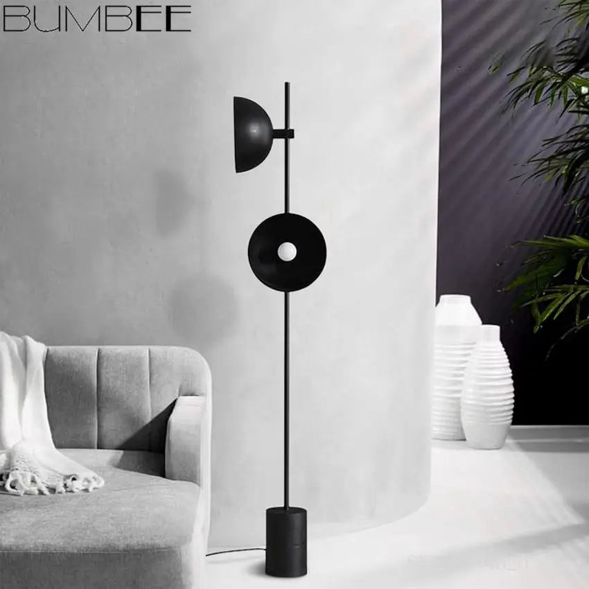 lampadaire led au sol en bois style loft européen