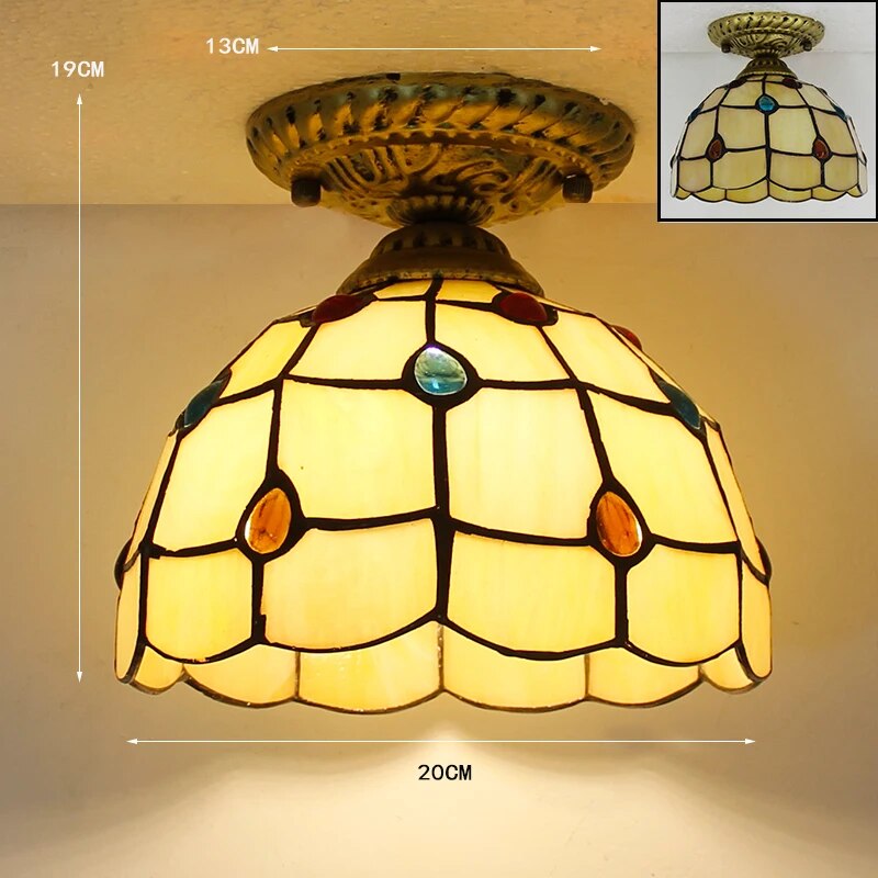 Plafonnier Led en verre créatif moderne avec ampoule 7W E27
