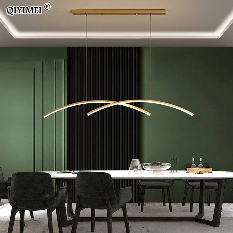 lustre suspendu moderne avec télécommande et lumières led intégrées
