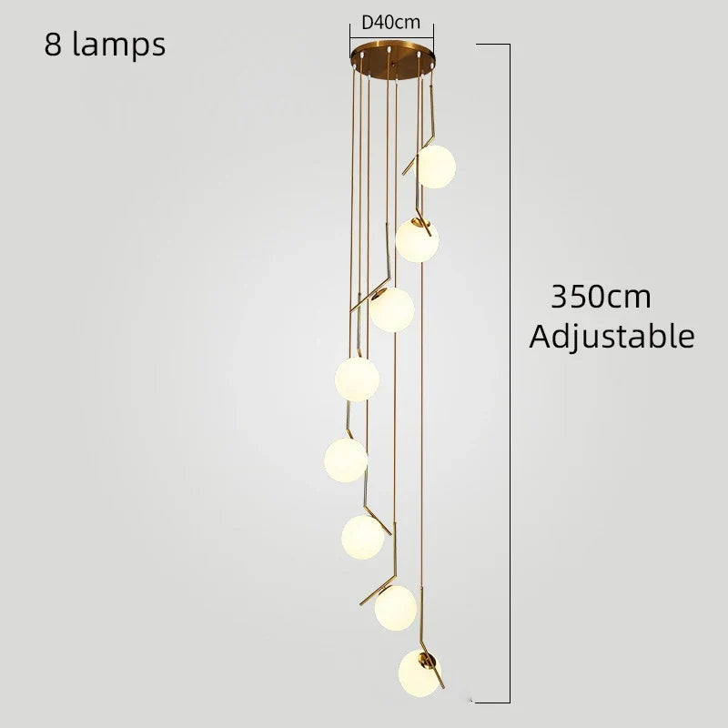 lustre moderne nordique en verre pour décoration intérieure