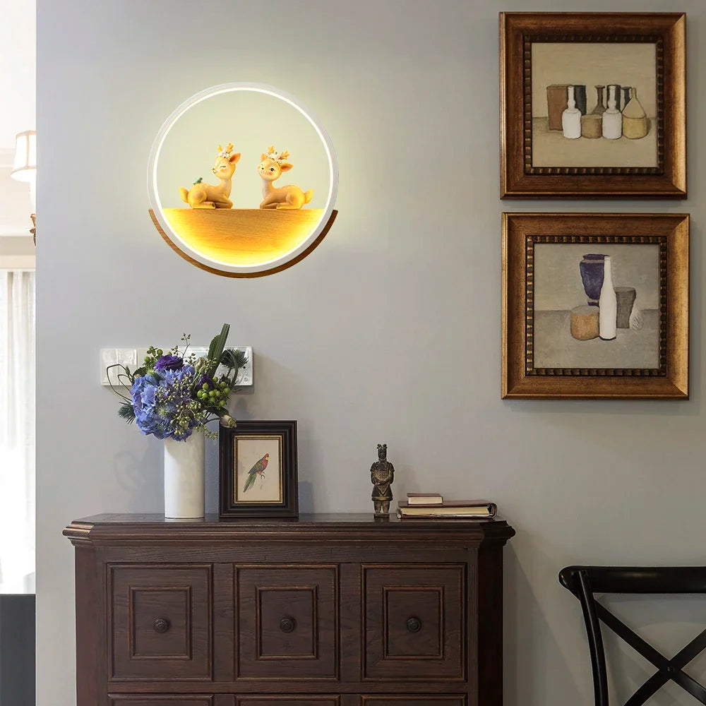 applique murale led en bois décorative pour chambre d'enfant