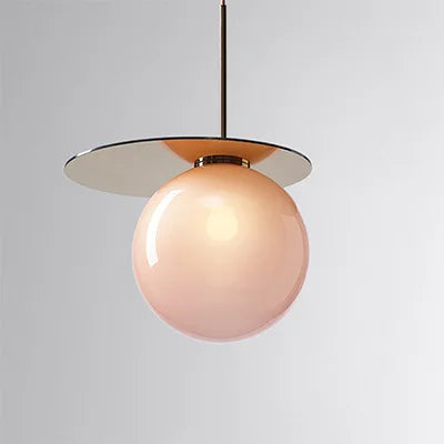 suspension moderne en verre avec éclairage led nordique