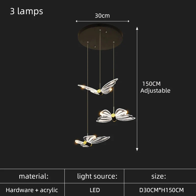 lustre moderne design papillon pour intérieur élégant et chaleureux