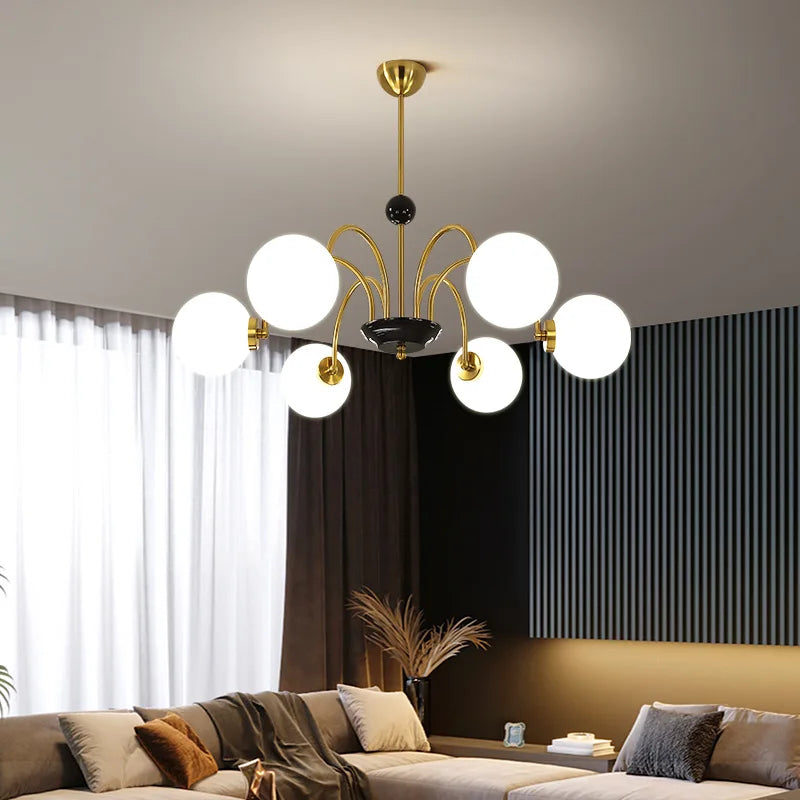 lustre nordique américain en verre led suspendu décoratif
