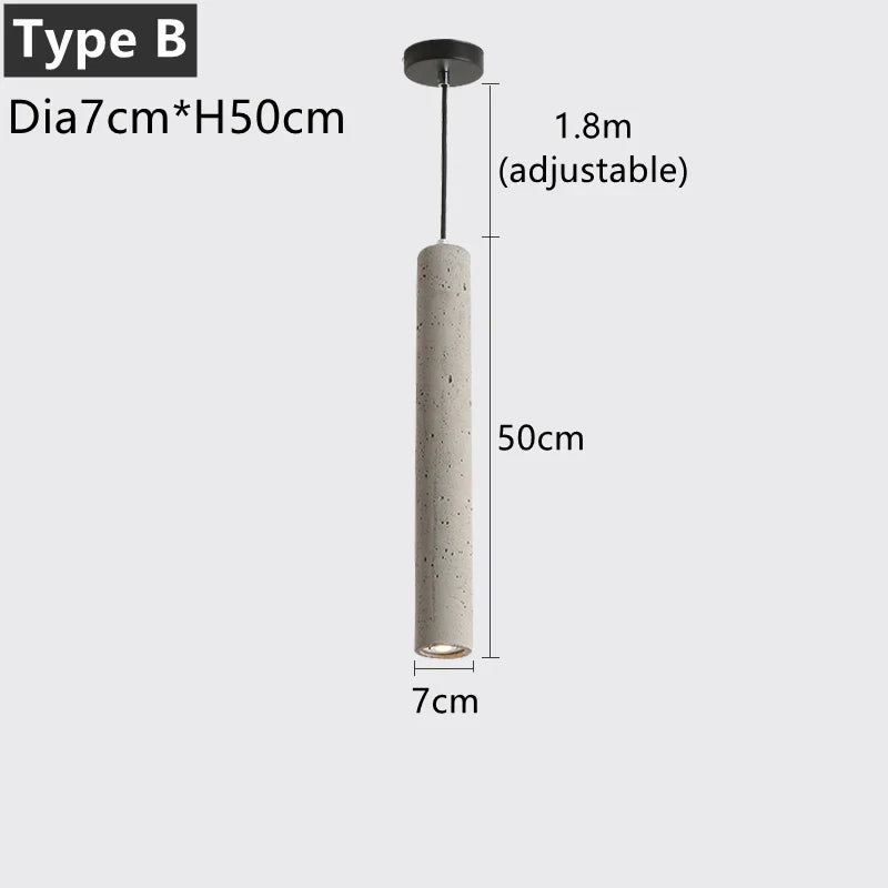 suspension moderne à led en béton pour décoration industrielle