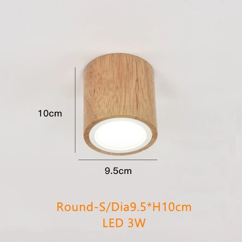 Spot Led rond en bois au design nordique
