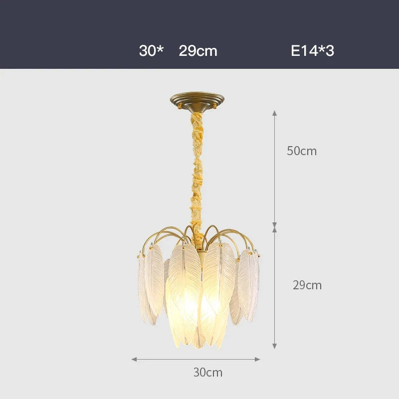 LED moderne verre blanc plume d'oie or argent Lustre éclairage Lustre lampes suspendues Suspension Luminaire Lampen pour Foyer