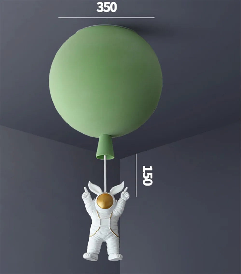 plafonnier led nordique avec astronaute et ballons pour enfants