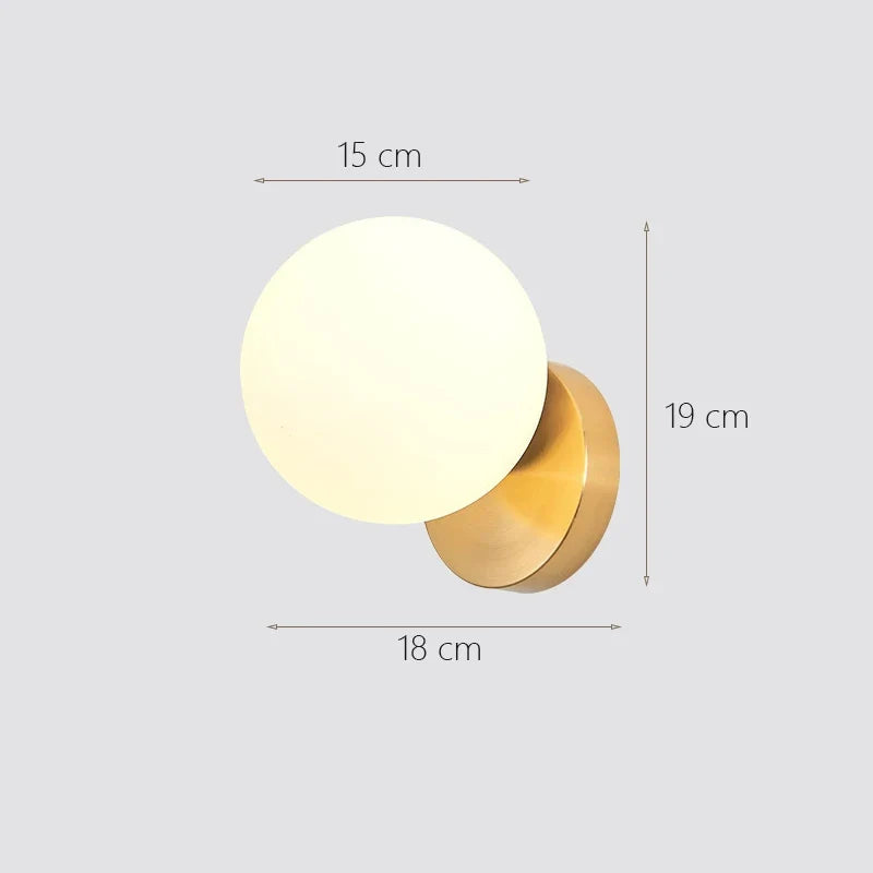 applique murale lune en verre pour décoration intérieure