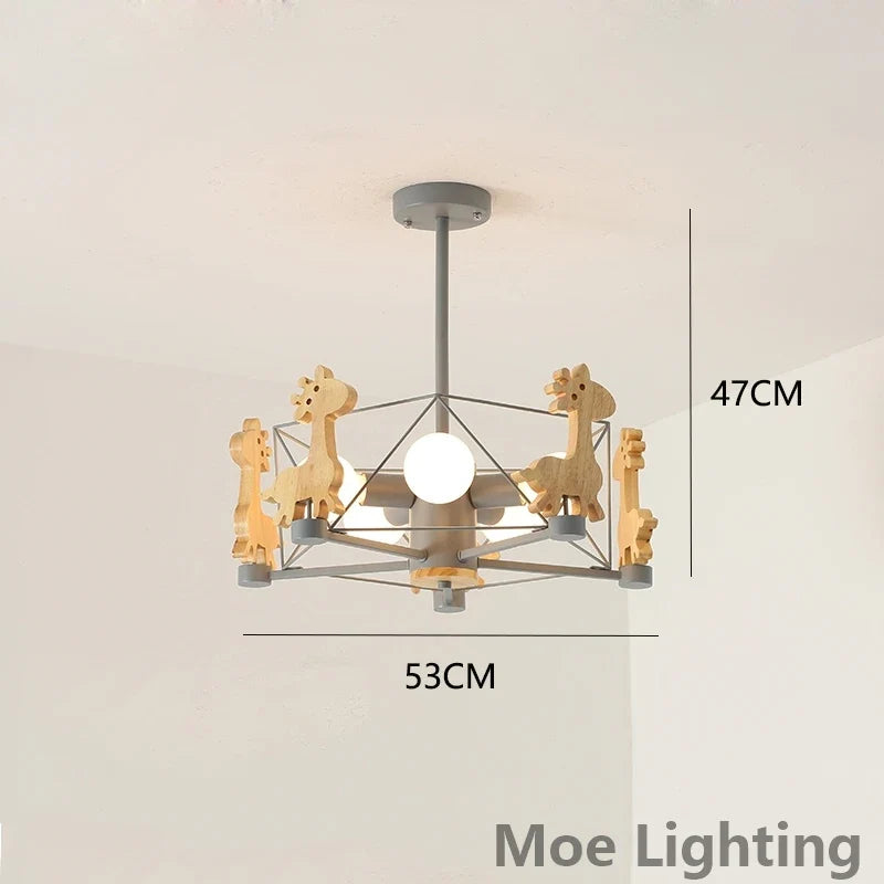 Lustre enfant LED en forme de girafe