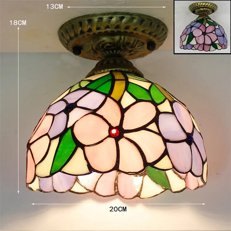Plafonnier Led en verre créatif moderne avec ampoule 7W E27