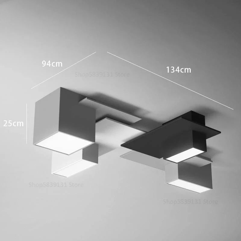 plafonnier nordique moderne simple boîte créative combinaison géométrique