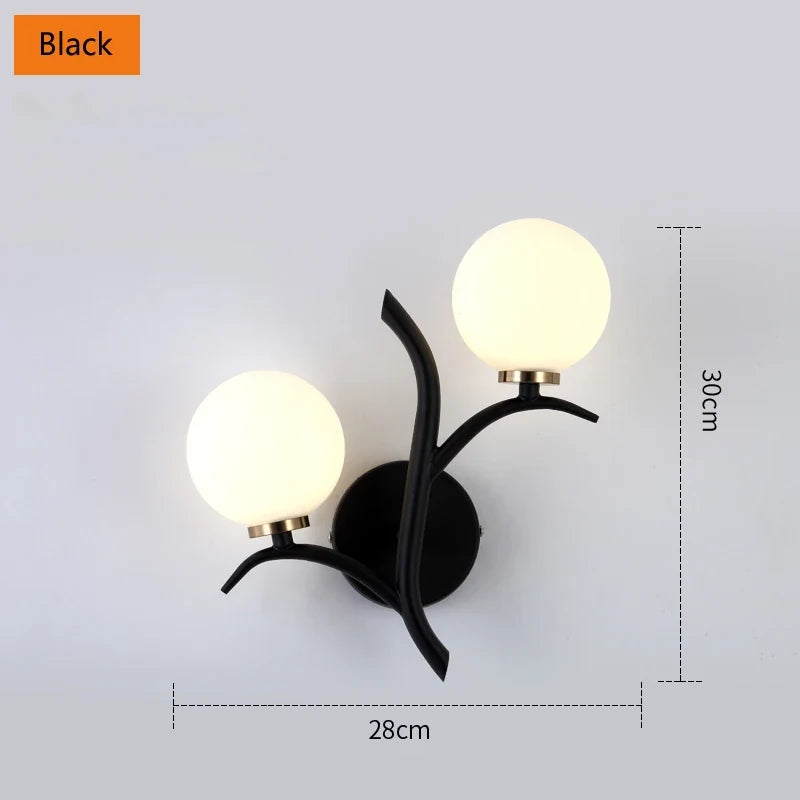 Applique murale led en métal nordique boule de verre dorée postmoderne loft café