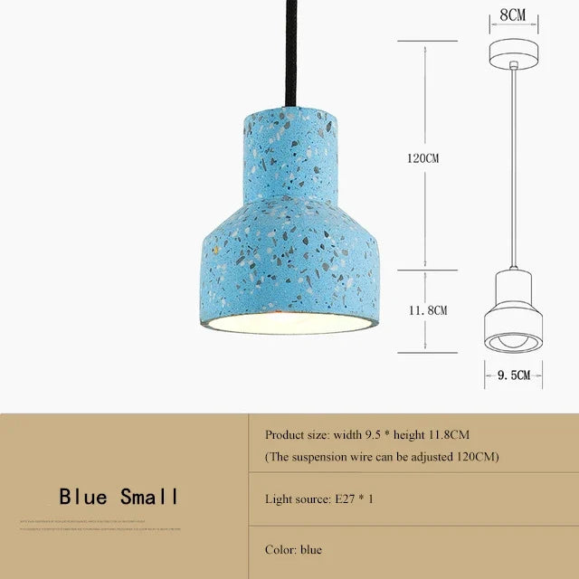 suspension moderne en terrazzo design nordique plusieurs couleurs led