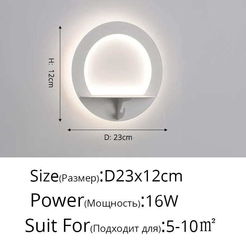 applique murale led moderne économie d'énergie étagère nordique