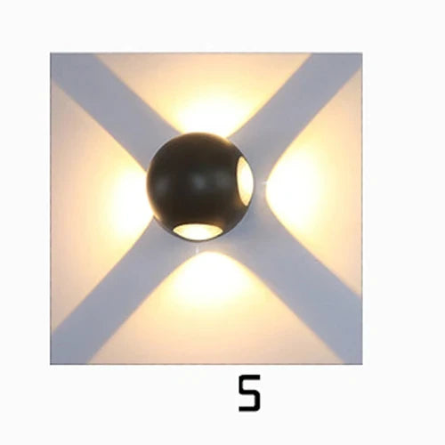 Applique murale extérieure LED moderne noir jardin porche forme IP65 110 V 220 V extérieur numéro de maison lumière étanche éclairage mural