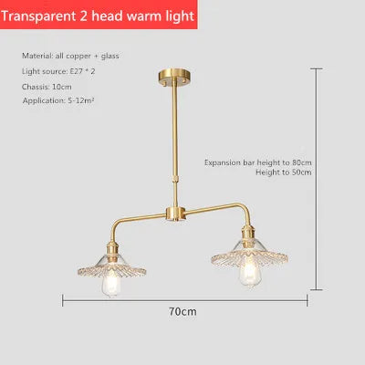 All copper dining room, simple table lamp, modern retro, nostalgic, Nordic porch, coffee shop, American style country Chandelier