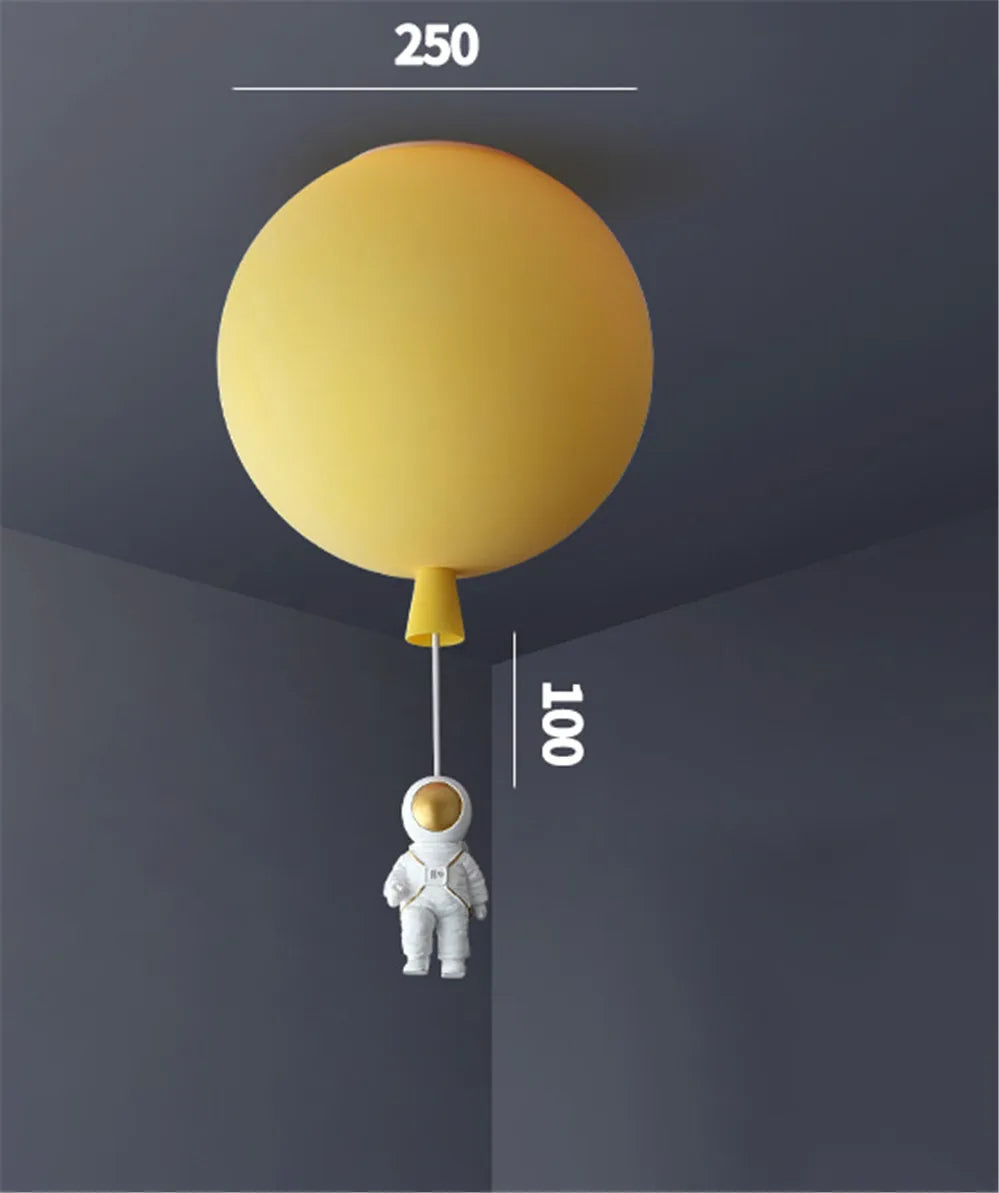 plafonnier led nordique avec astronaute et ballons pour enfants