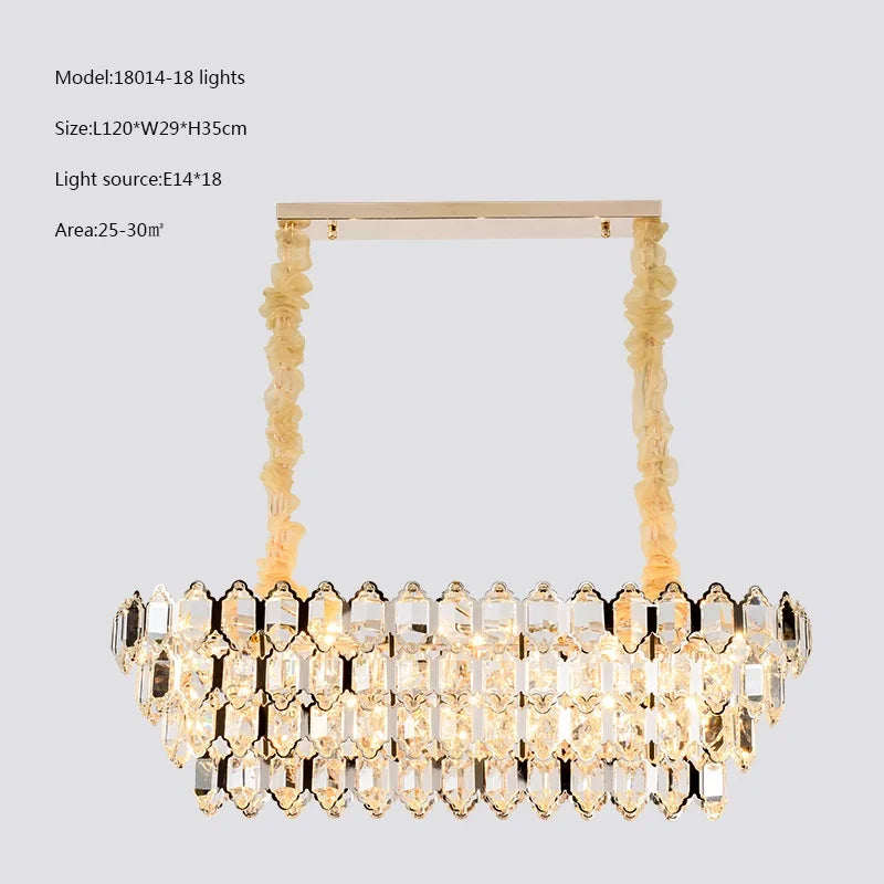 lustre moderne en cristal design avec éclairage led