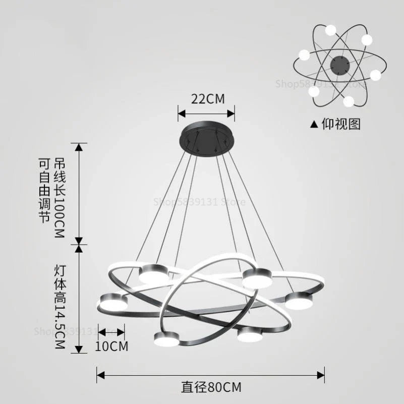 suspension led post-modernes en acrylique design nordique
