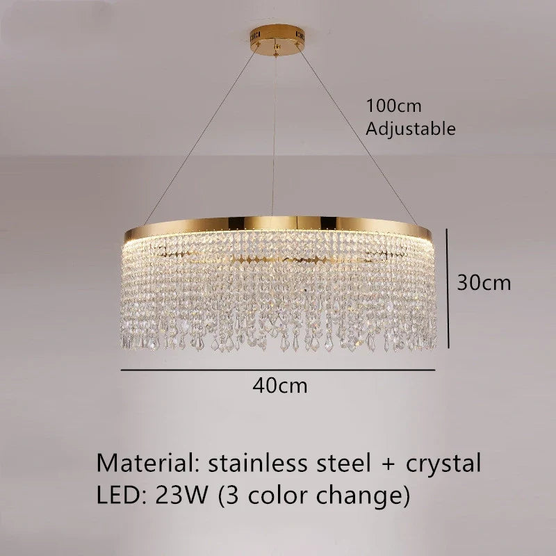 lustre moderne en cristal pour décoration intérieure élégante