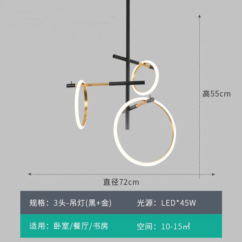 suspension LED design moderne pour décoration intérieure