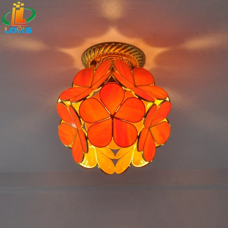 lampe à pétales en verre style nordique pour décoration intérieure