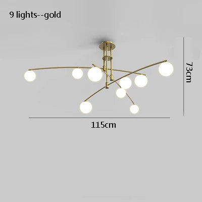 suspension moderne en métal et verre pour intérieur