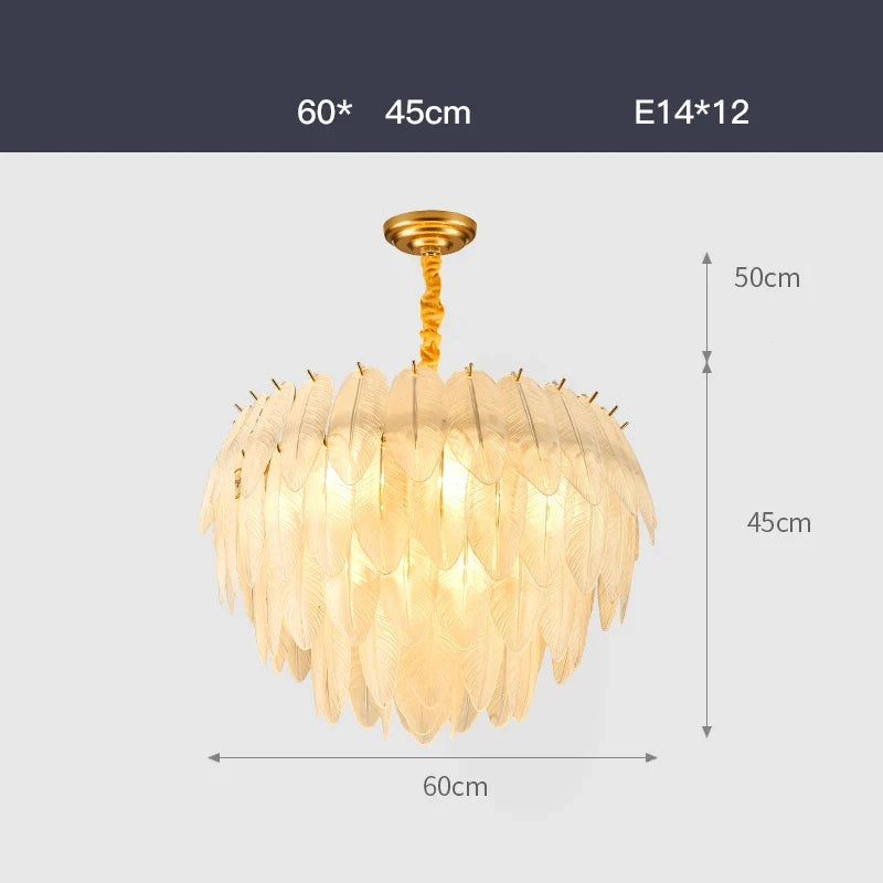 LED moderne verre blanc plume d'oie or argent Lustre éclairage Lustre lampes suspendues Suspension Luminaire Lampen pour Foyer