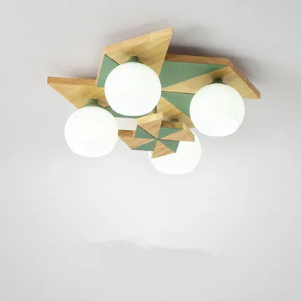 plafonnier japonais makaron en bois pour enfants moderne