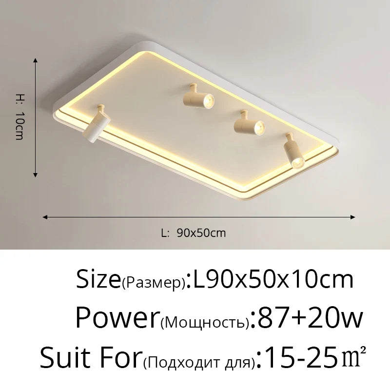 Plafonnier moderne à LEDs lumières pour salon chambre intérieur rond carré Rectangle monté en Surface éclairage