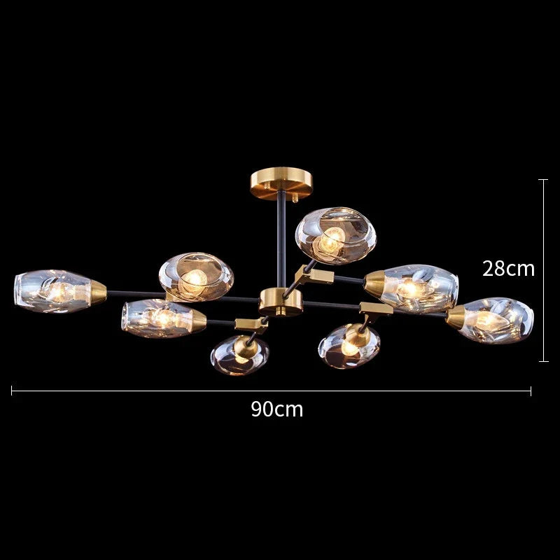 lustre en verre transparent pour intérieur design élégant