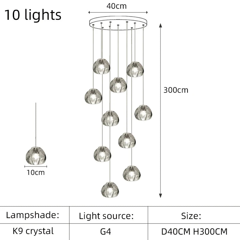 lustre led moderne en cristal design élégant pour espaces raffinés