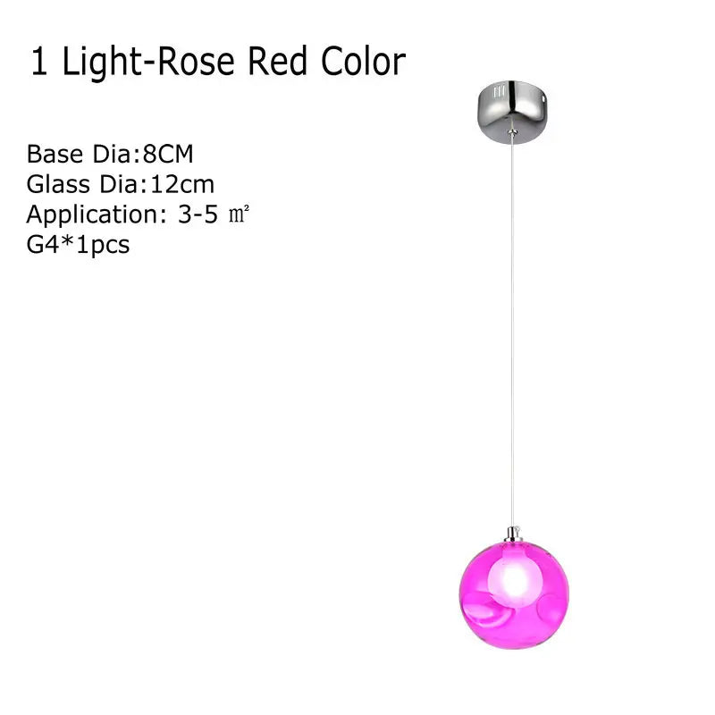 lustre en verre soufflé led créatif pour chambre d'enfants