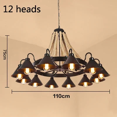 lustre vintage industriel en fer forgé pour loft et café
