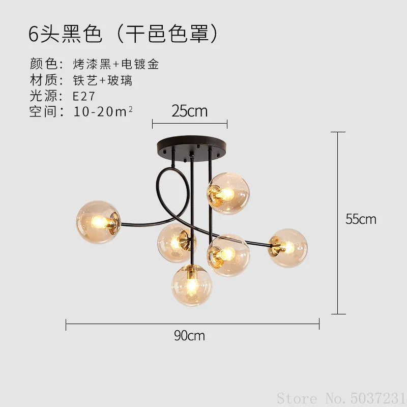 plafonnier boule en verre design nordique élégant pour intérieur moderne