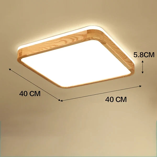 plafonnier led ultra-fin japonais bois massif design moderne 2021