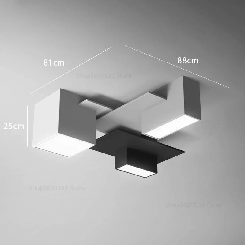 plafonnier nordique moderne simple boîte créative combinaison géométrique