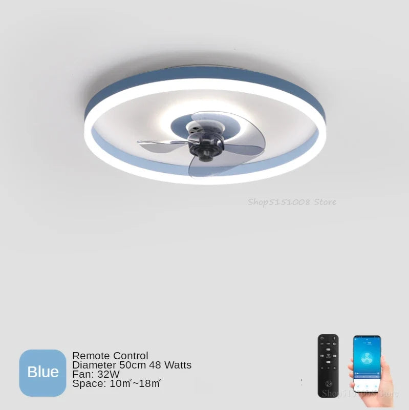 plafonnier moderne à leds avec ventilateur et 3 luminosités